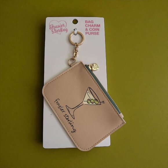 FRASIER STERLING Dirty Martini Bag Charm Keychain Coin Purse NEW NWT - Picture 1 of 4